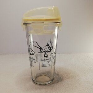 Vintage Glasslock Salad Dressing Shaker #19 with Lid & Recipes